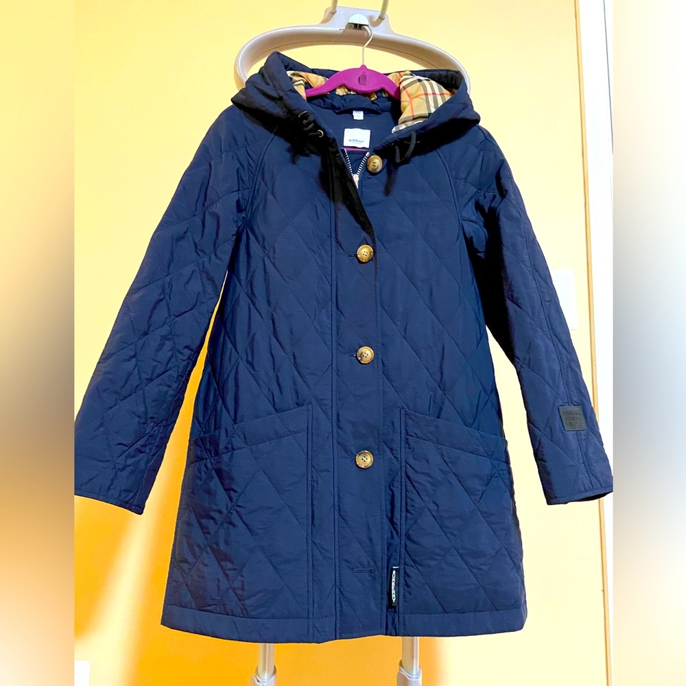 Burberry London Quilt Coat, Navy, Size XS.